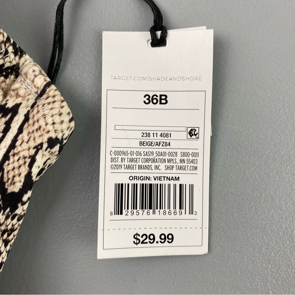 NWT Shade & Shore snake animal print push up bikini top wms sz 36B - Picture 4 of 8